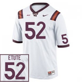 Sale -White Isi Etute #52 Virginia Tech Hokies Men High Quality University Football Jersey