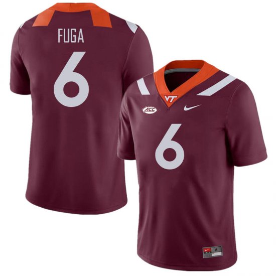 Sale -Maroon Josh Fuga #6 Virginia Tech Hokies Men Fit University Football Jersey