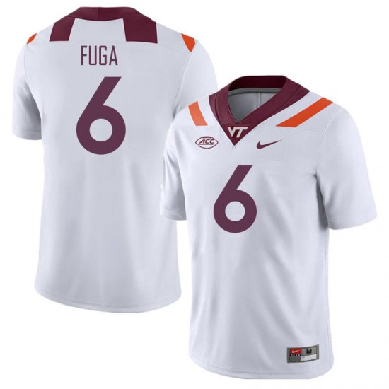 Sale -White Josh Fuga #6 Virginia Tech Hokies Men High Quality NCAA Player Football Jersey