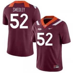 Sale -Maroon Tyler Smedley #52 Virginia Tech Hokies Men Fit NCAA Player Football Jersey