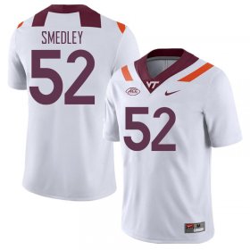 Sale -White Tyler Smedley #52 Virginia Tech Hokies Men High Quality University Football Jersey