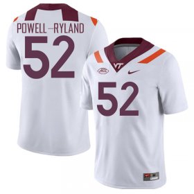 Sale -White Antwaun Powell-Ryland #52 Virginia Tech Hokies Men Fit University Football Jersey