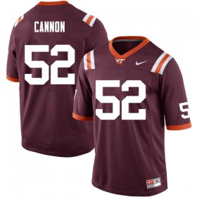 Sale -Maroon Austin Cannon #52 Virginia Tech Hokies Men Embroidery University Football Jersey