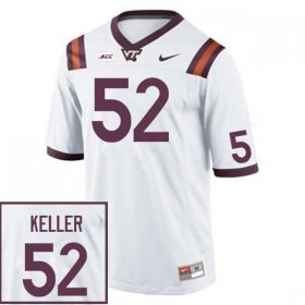 Sale -White Jaden Keller #52 Virginia Tech Hokies Men Fit University Football Jersey