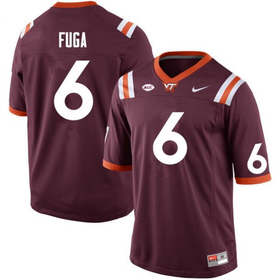 Sale -Maroon Josh Fuga #6 Virginia Tech Hokies Men High Quality University Football Jersey