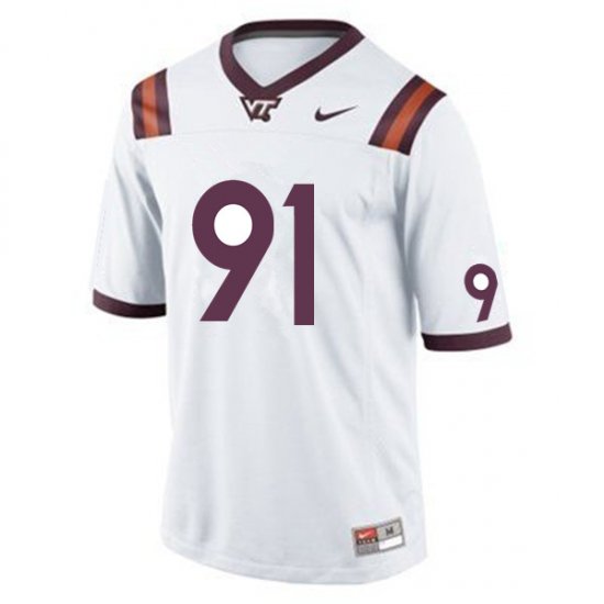 Sale -White Josh Fuga #91 Virginia Tech Hokies Men Fit NCAA Player Football Jersey