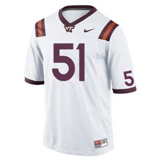 Sale -White Robert Wooten #51 Virginia Tech Hokies Men High Quality University Football Jersey