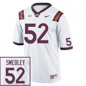 Sale -White Tyler Smedley #52 Virginia Tech Hokies Men Embroidery University Football Jersey