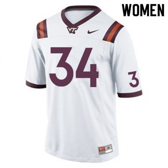 Sale -Maroon Alan Tisdale #34 Virginia Tech Hokies Women Fit University Football Jersey