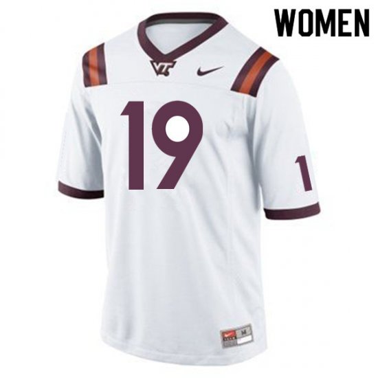 Sale -Maroon DeJuan Ellis #19 Virginia Tech Hokies Women Embroidery NCAA Player Football Jersey