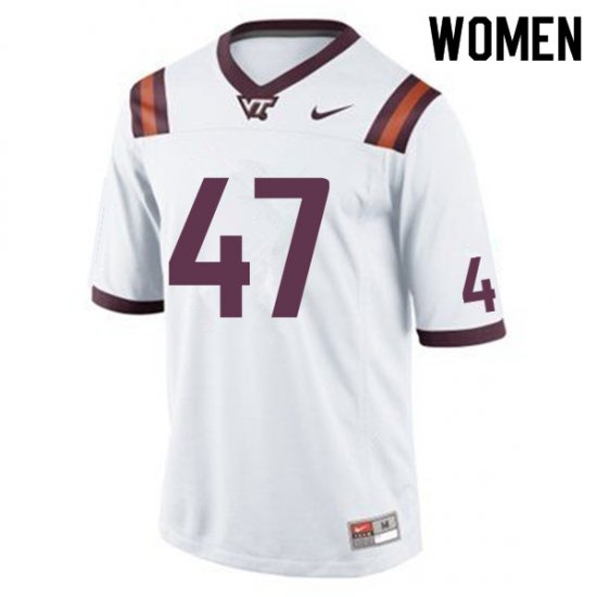 Sale -White John Ransom #47 Virginia Tech Hokies Women Fit University Football Jersey