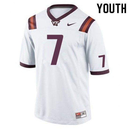 Sale -Maroon Devon Hunter #7 Virginia Tech Hokies Youth Fit NCAA Player Football Jersey